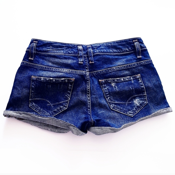 ZARA DENIM RULES BY TRF Blue Distressed Shorts - Picture 6 of 6